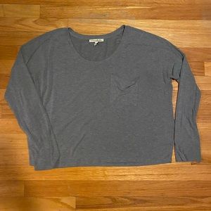 gray long sleeve with pocket